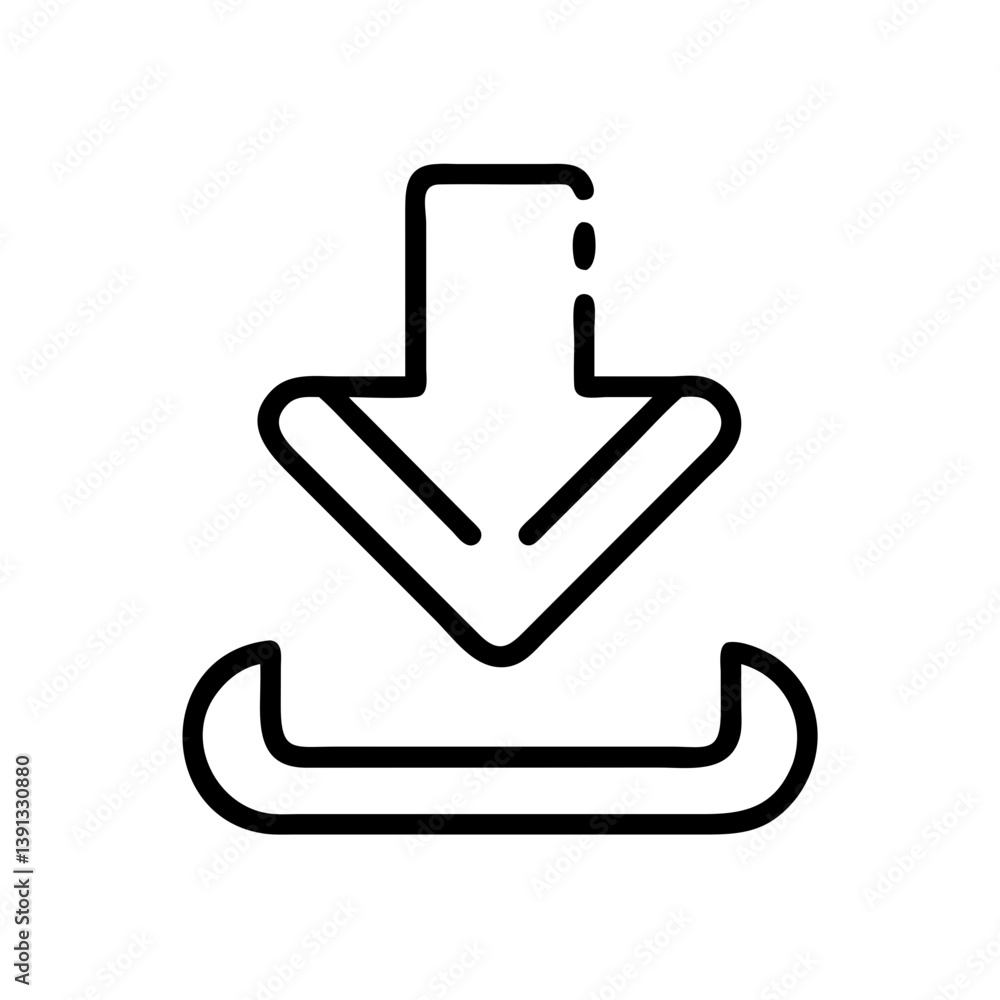Download Icon with Arrow and Line Design Download Icon with Arrow and Line Design