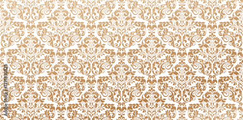 gold wallpaper with an ornate pattern isolated white backgrounds for wallpaper the bedroom, patterned fills, webs pages, surface textures, books covers, fabric prints, wrapping papers