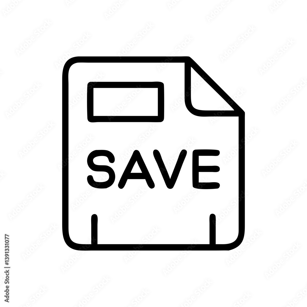 Save Icon in Minimalist Style Black and White Design Save Icon in Minimalist Style Black and White Design
