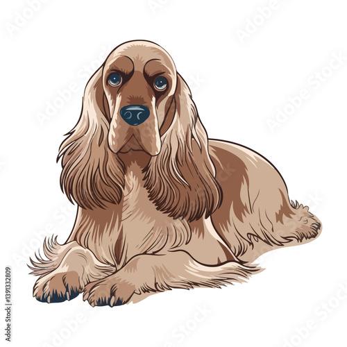 a cartoon cocker spaniel dog vector illustration
