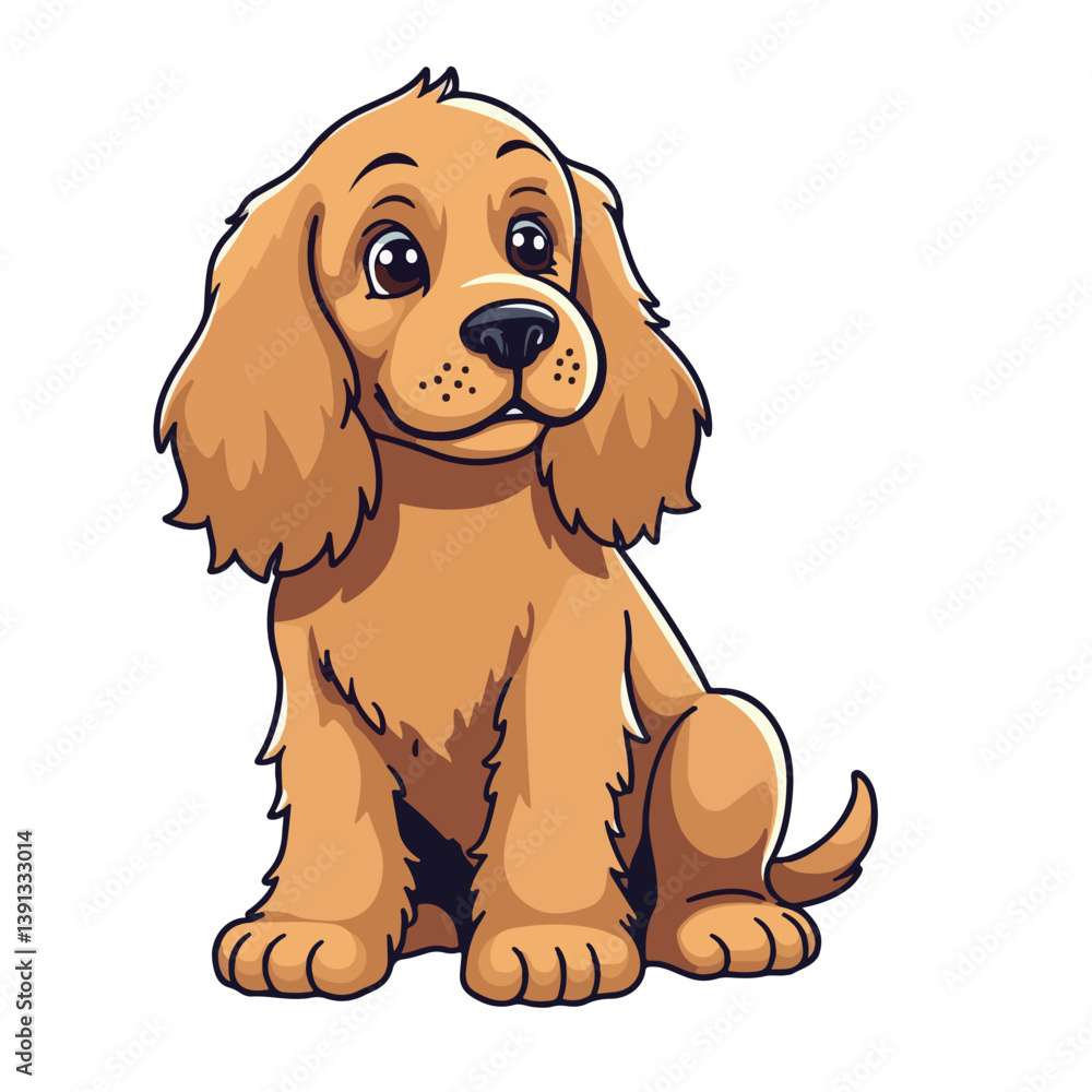 Fototapeta premium a cartoon cocker spaniel dog vector illustration