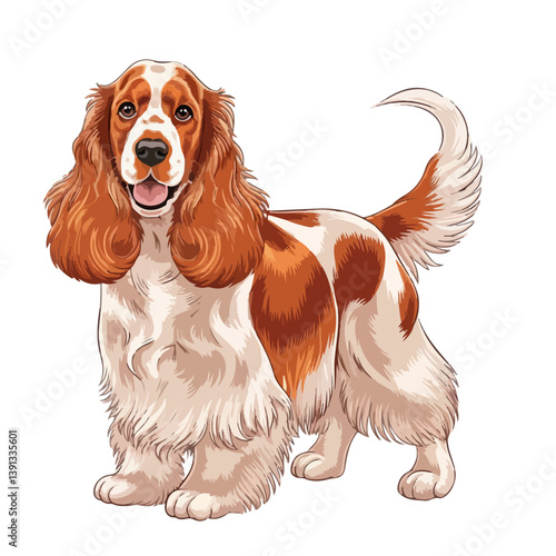 a cartoon cocker spaniel dog vector illustration
