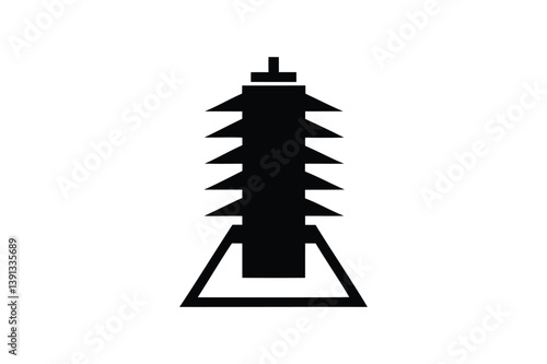 High voltage electrical insulator icon silhouette