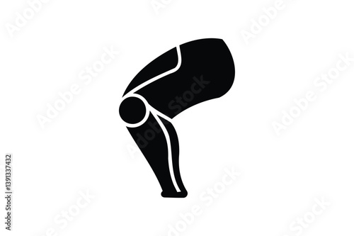 Knee icon silhouette on white background