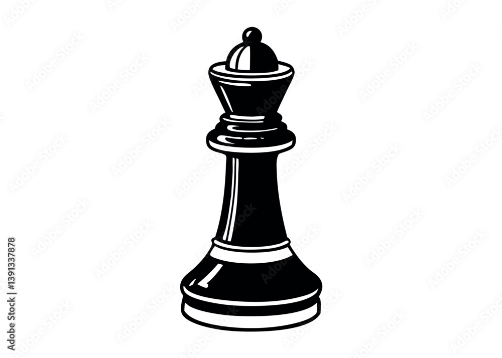 Black Chess King Piece Standing Tall on a Smooth Surface With a Simple Design Black Chess King Piece Standing Tall on a Smooth Surface With a Simple Design