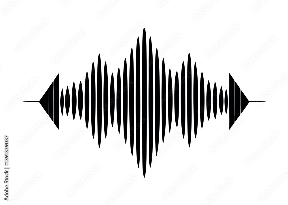 Visual Representation of Sound Waves in Black and White Design Visual Representation of Sound Waves in Black and White Design