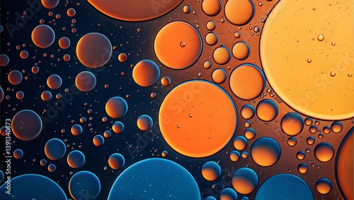 Wallpaper Mural abstract background with circles blue orange color  Torontodigital.ca