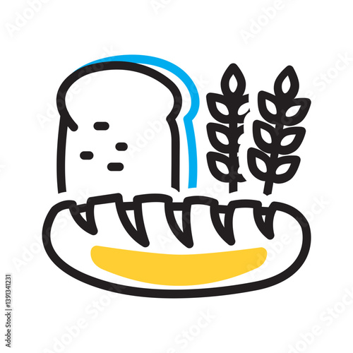 Vector multi color icon for Breads