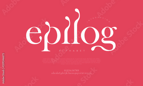 Epilog Modern Elegant Glamour Font Uppercase Lowercase Number and Symbol. Lettering Fashion Designs. Typography condensed serif fonts for design