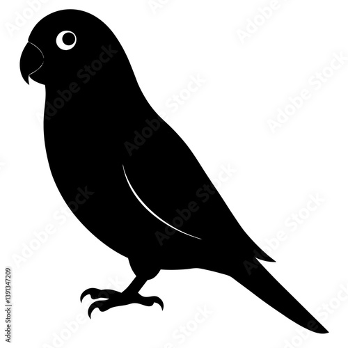 Lovebird silhouette vector isolated on white background