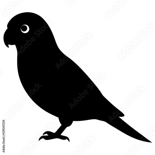 Lovebird silhouette vector isolated on white background