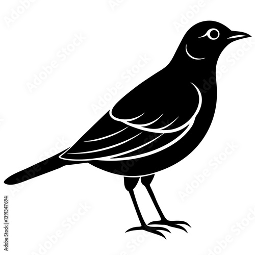 Skylark silhouette vector isolated on white background