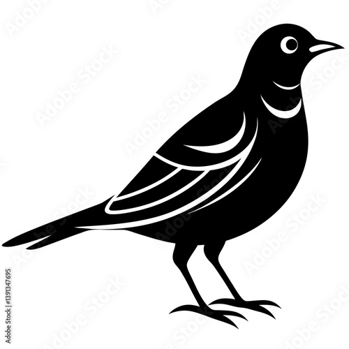 Skylark silhouette vector isolated on white background