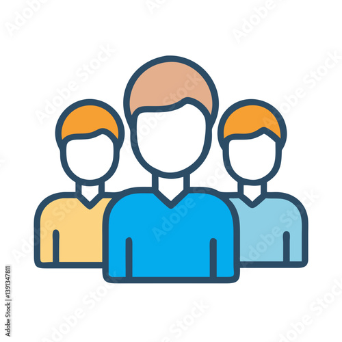 Team Group of Three People Icon Design