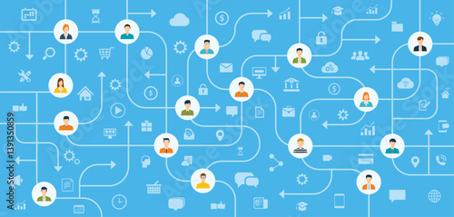 abstract social network connection background concept. business global online communication working 