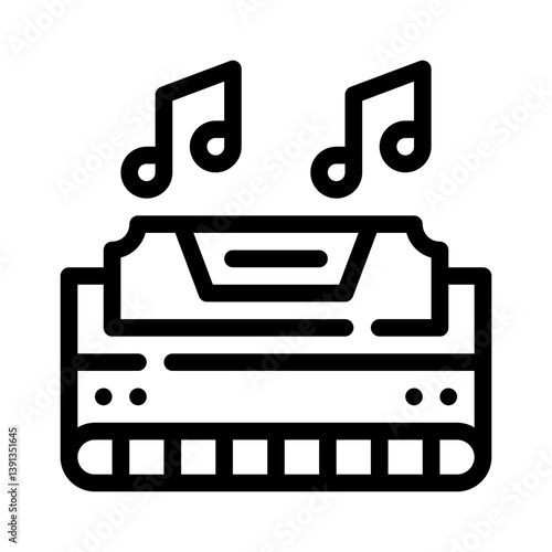 harmonica line icon