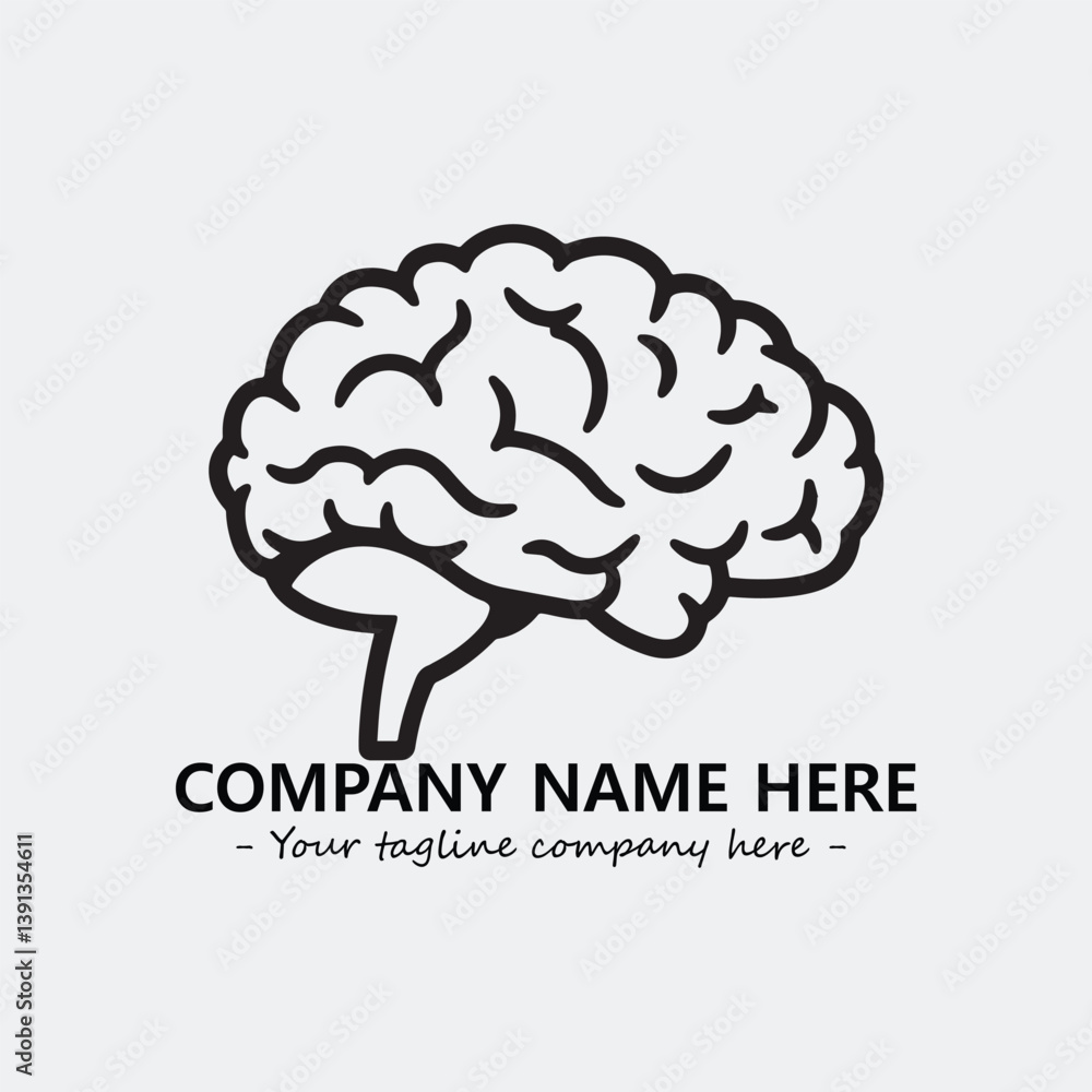 Brain illustration black and white for logo company vector image
Brain illustration black and white for logo company vector image