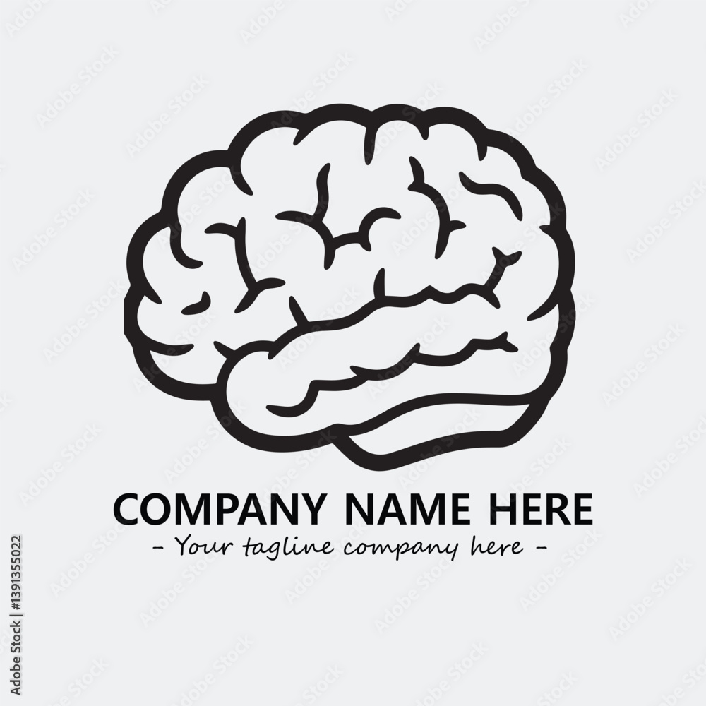 Brain illustration black and white for logo company vector image
Brain illustration black and white for logo company vector image