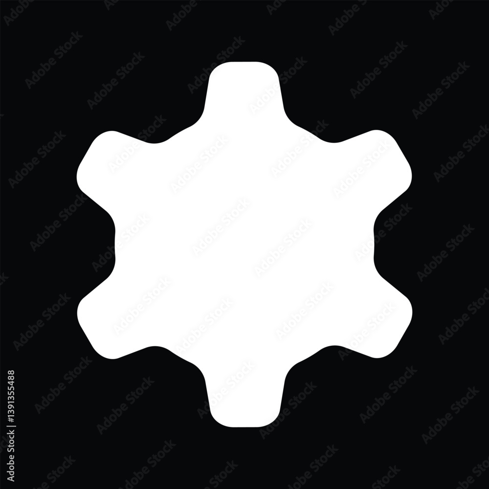 Gear icon Black and white outline vector Gear icon Black and white outline vector