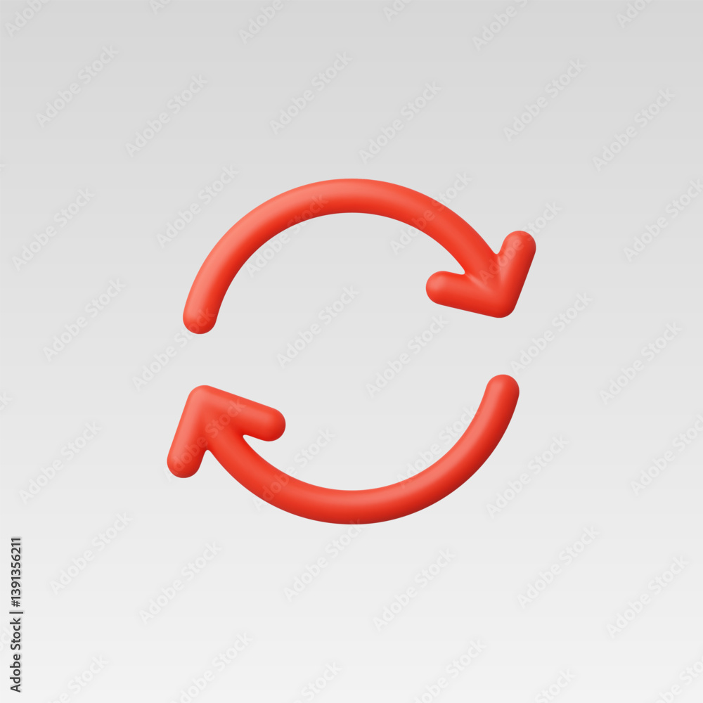 3d Realistic Refresh or Repeat icon vector illustration 3d Realistic Refresh or Repeat icon vector illustration