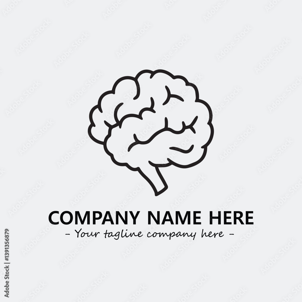 Brain illustration black and white for logo company vector image
Brain illustration black and white for logo company vector image