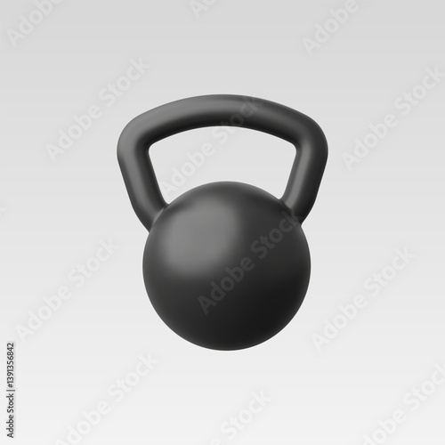 3d Realistic Kettlebell or dumbbell vector Illustration
