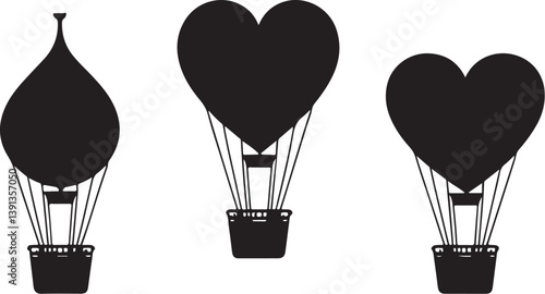 "Romantic Hot Air Balloon Silhouette Bundle"