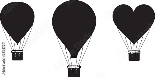 "Romantic Hot Air Balloon Silhouette Bundle"