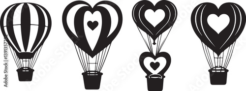 "Romantic Hot Air Balloon Silhouette Bundle"