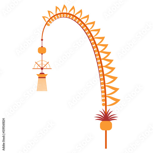 Traditional Balinese Penjor Illustration