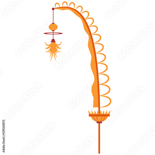 Traditional Balinese Penjor Illustration