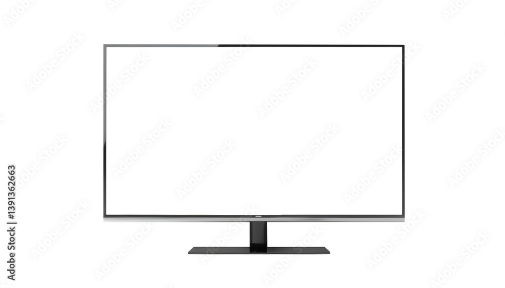 Sleek Modern LED TV with Blank Screen Isolated on Transparent Background Sleek Modern LED TV with Blank Screen Isolated on Transparent Background