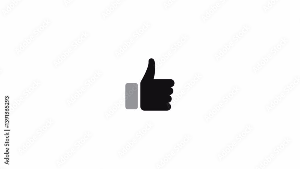 Hand thumb up like icon sign animation on white background, like thumb up icon sign for social media. Hand thumb up like icon sign animation on white background, like thumb up icon sign for social media.