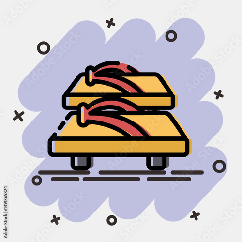 Icon geta sandals. Japan elements. Icons in comic style. Good for prints, posters, logo, advertisement, infographics, etc.