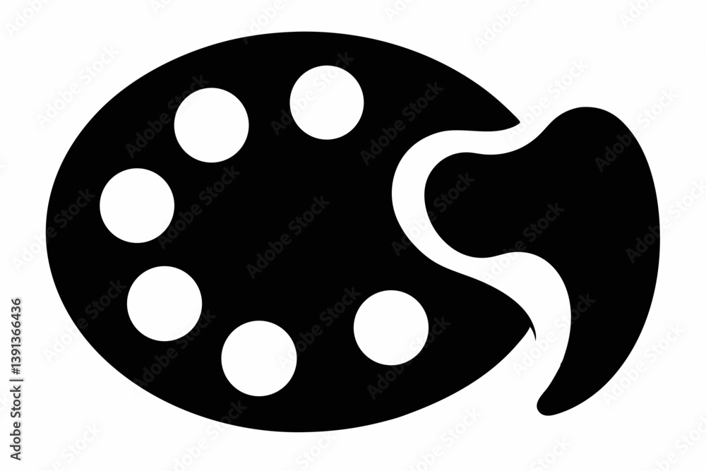 Fototapeta premium artist palette design silhouette vector illustration