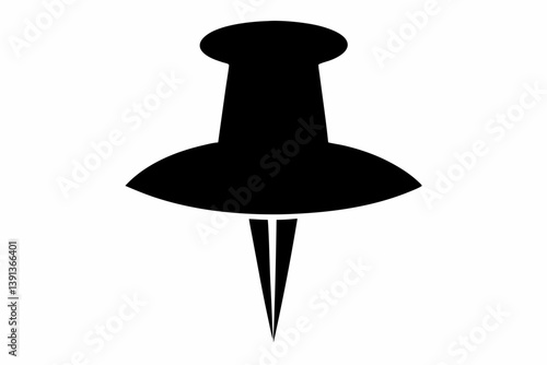 a push pin design silhouette vector illustration
