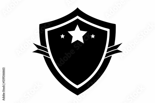  shield badge design silhouette vector illustration