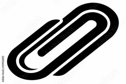a paper clip design silhouette vector illustration