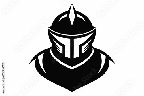 knight helmet design silhouette vector illustration