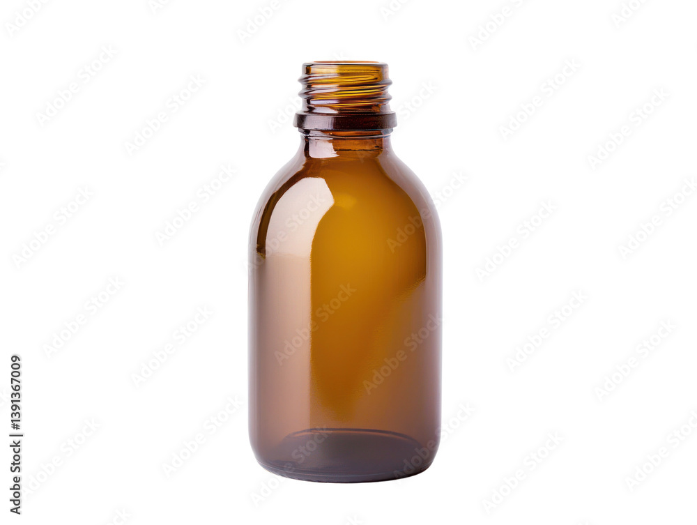 Amber glass bottle with cutout background studio environment product photography creative perspective Amber glass bottle with cutout background studio environment product photography creative perspective