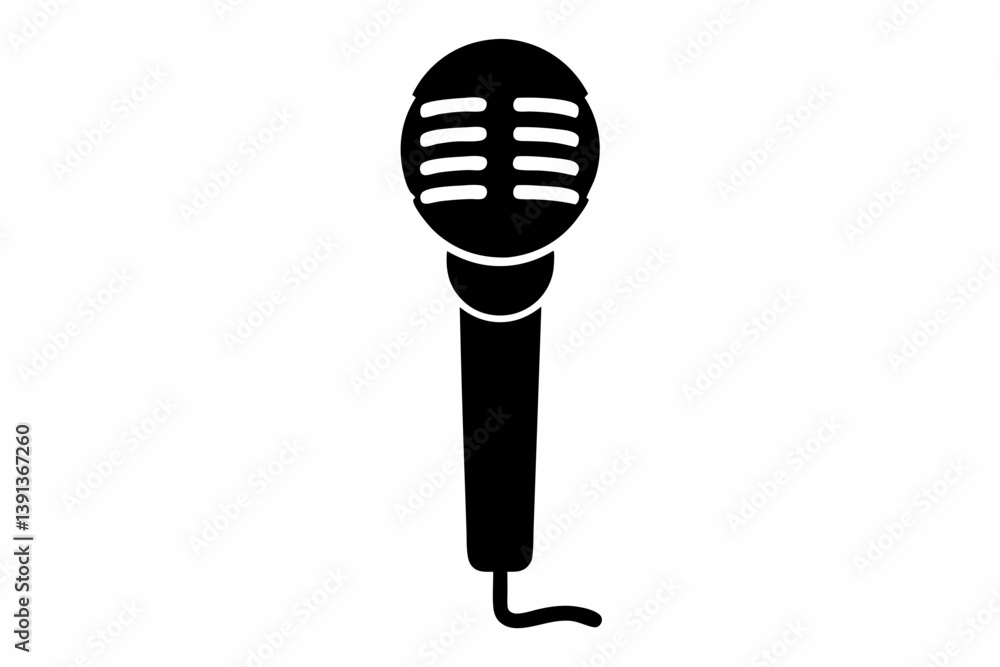 a microphone design silhouette vector illustration a microphone design silhouette vector illustration