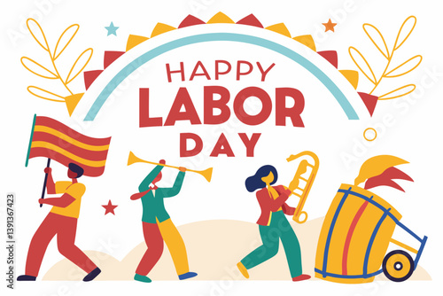 happy labor day vector illustration