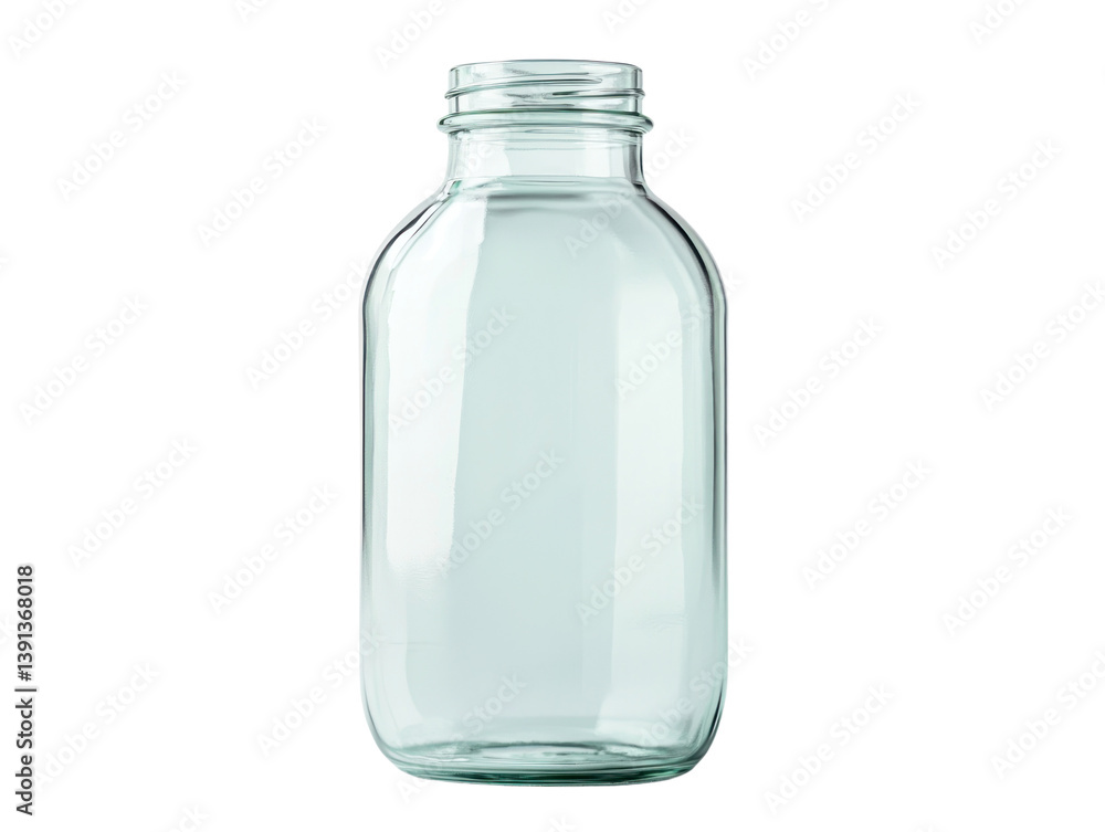 Empty glass jar on cutout background studio shot minimalist design clear lighting Empty glass jar on cutout background studio shot minimalist design clear lighting