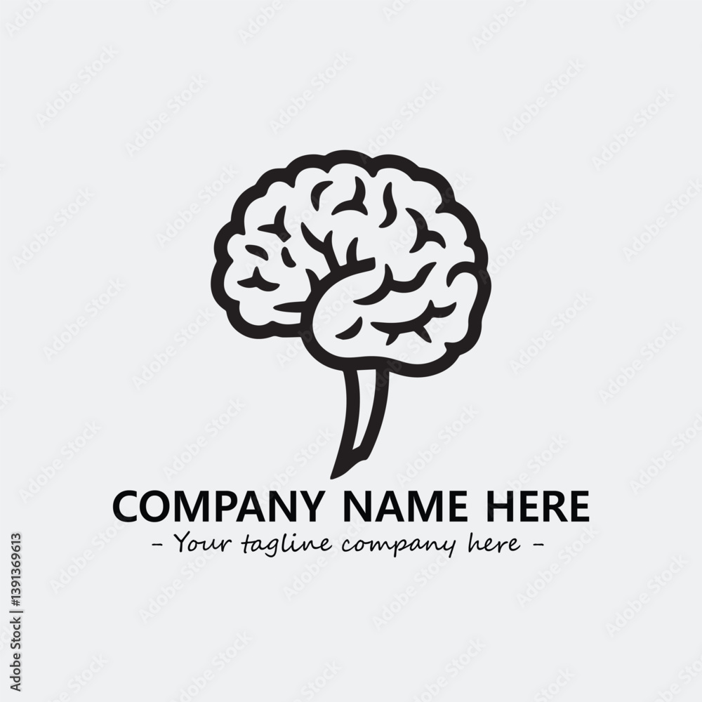 Brain illustration black and white for logo company vector image
Brain illustration black and white for logo company vector image
