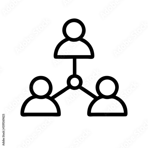 Three Users with Connection Line Icon Design