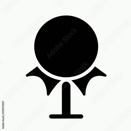 very simple flat and single minimalist Cork Pop Silhouette in black on a white background 