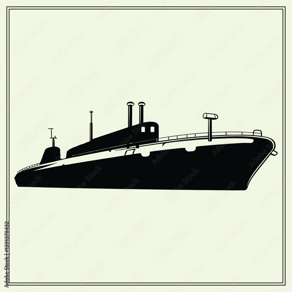 Obraz premium Submarine Silhouette, Exploration 