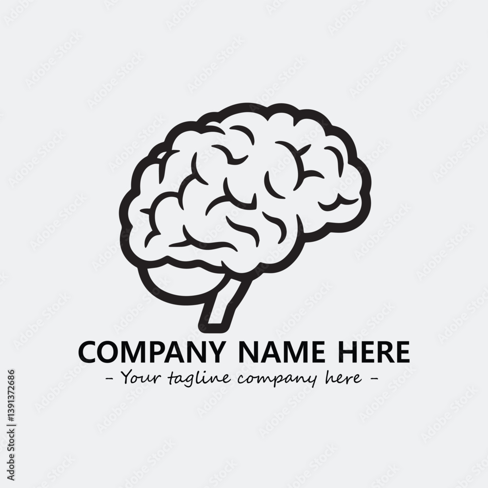 Brain illustration black and white for logo company vector image
Brain illustration black and white for logo company vector image
