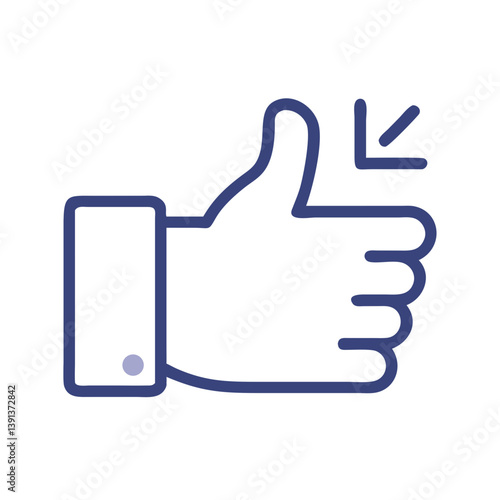 Thumbs Up Representing Like or Approval Icon Design