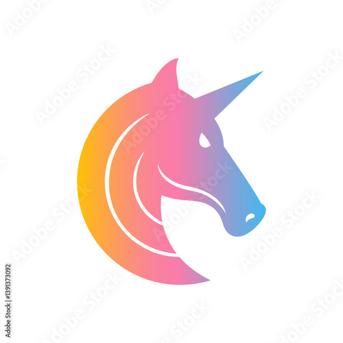 Cute unicorn head illustration vector design